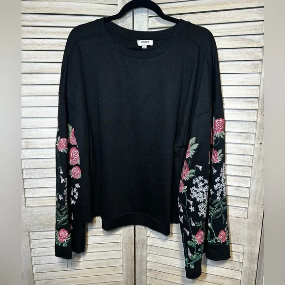 Umgee Floral Embroidered Sweatshirt - Picture 2 of 7